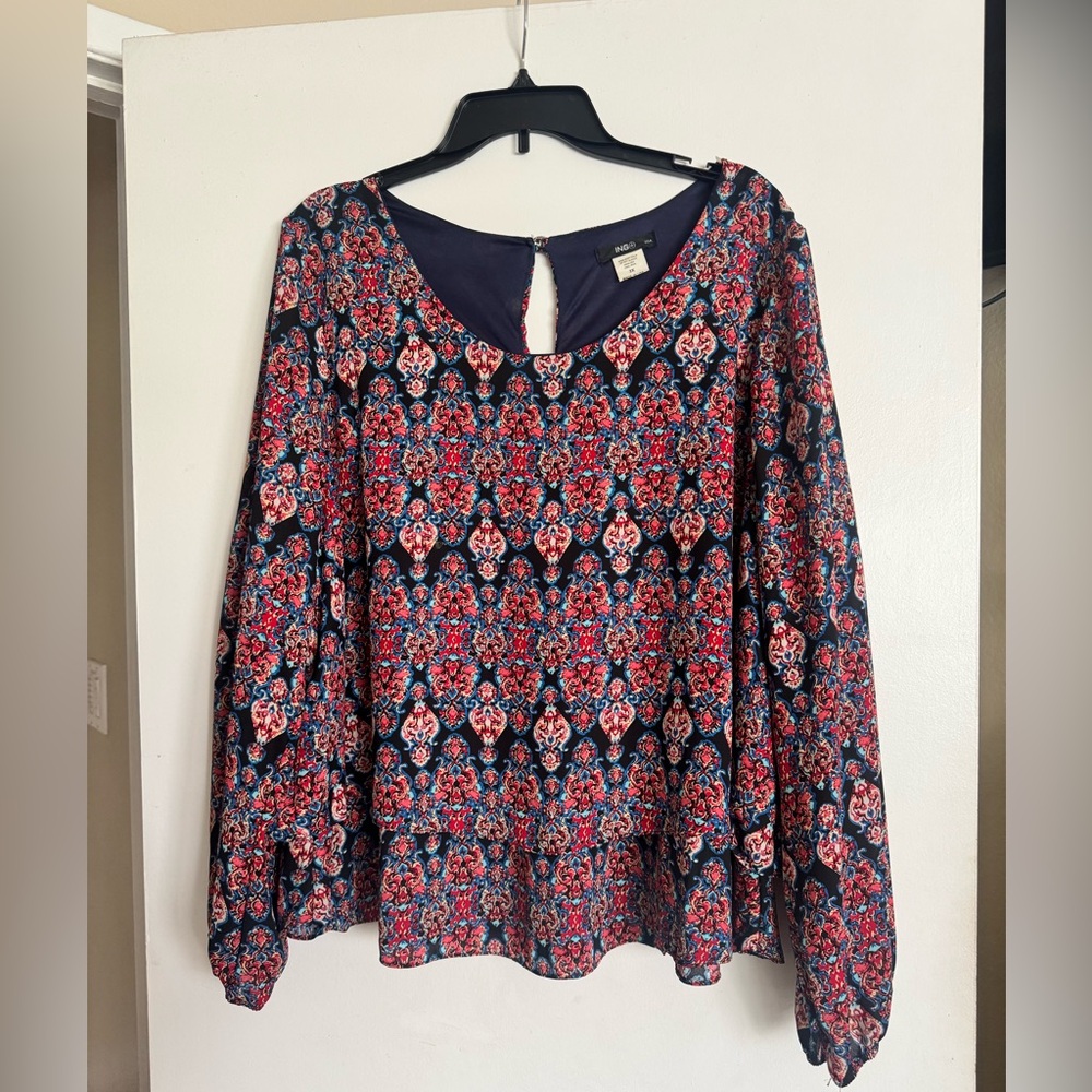 ING Brand Plus 2X Long Sleeve tiered layers blousen sleeves super flattering